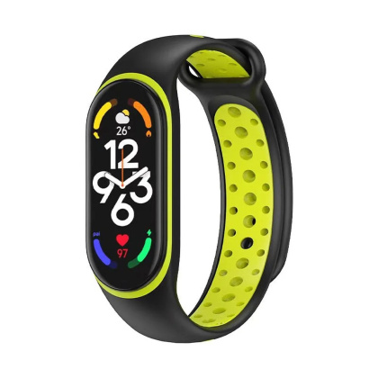 Opaska / Pasek Silikonowy Braders do Xiaomi Mi Band 5 / 6 / 7 czarno-zielony