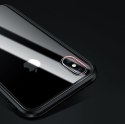 Magnetyczne etui 360 pokrowiec na przód i tył z wbudowanym szkłem do iPhone 11 Pro czarno-przezroczysty