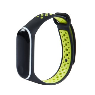 Silikonowa opaska do Xiaomi Mi Band 4 / Mi Band 3 czarno-zielona