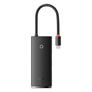 Baseus Lite Series wielofunkcyjny HUB USB Typ C - 2 x USB 3.0 / USB Typ C / HDMI 1,4 / SD/TF czarny (WKQX050001)