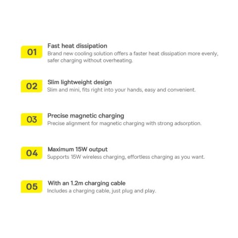 Baseus Simple Mini3 ładowarka magnetyczna MagSafe Qi 15W fioletowa