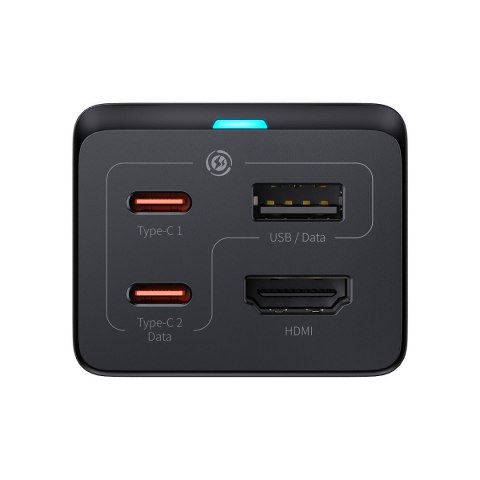 Baseus szybka ładowarka sieciowa GaN5 Pro HUB HDMI 2 x USB-C / USB-A / HDMI 4K 30Hz 1,5m czarna + kabel USB-C - USB-C 100W 40Gb/