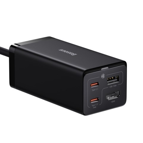 Baseus szybka ładowarka sieciowa GaN5 Pro HUB HDMI 2 x USB-C / USB-A / HDMI 4K 30Hz 1,5m czarna + kabel USB-C - USB-C 100W 40Gb/