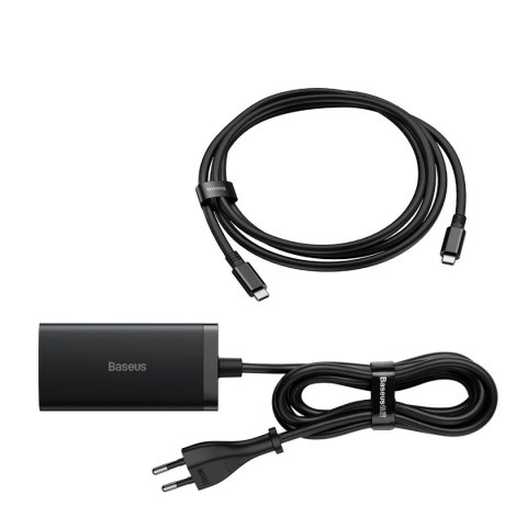 Baseus szybka ładowarka sieciowa GaN5 Pro HUB HDMI 2 x USB-C / USB-A / HDMI 4K 30Hz 1,5m czarna + kabel USB-C - USB-C 100W 40Gb/