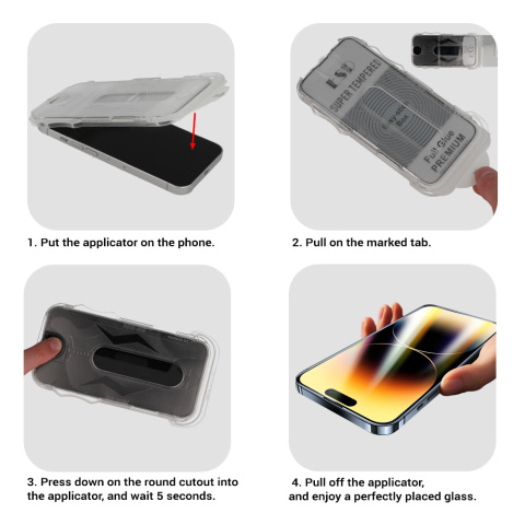 Szkło Hartowane Full Glue Easy-Stick Braders do iPhone 12 Pro Max Czarny