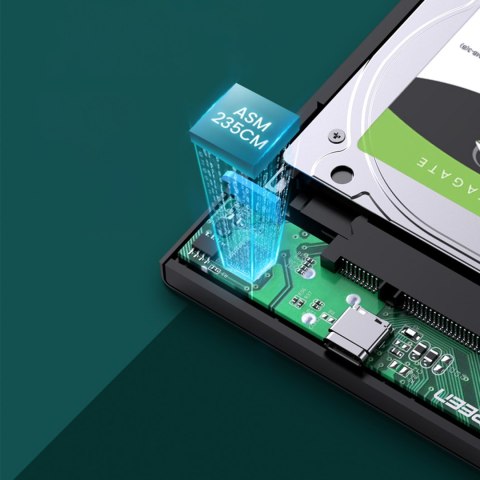 Ugreen adapter obudowa kieszeń na dysk SATA 2.5'' USB C 3.0 czarny (US221)