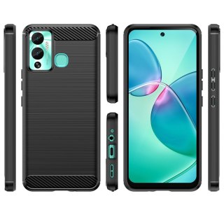 Carbon Case etui do Infinix Hot 12 Play NFC / Hot 12 Play elastyczny silikonowy karbonowy pokrowiec czarne
