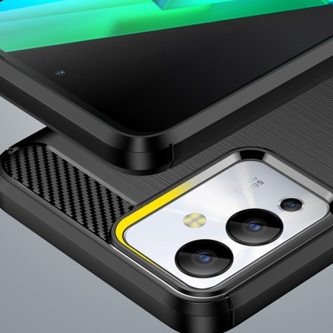 Carbon Case etui do Infinix Note 12i elastyczny silikonowy karbonowy pokrowiec czarne