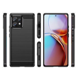 Etui Carbon Case do Motorola Edge+ 2023 / Moto X40 elastyczny czarny