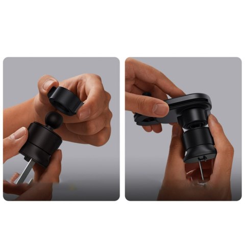 Baseus uchwyt samochodowy z wbudowaną ładowarką indukcyjną 15W na kratkę wentylacyjną nawiew czarny