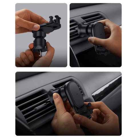 Baseus uchwyt samochodowy z wbudowaną ładowarką indukcyjną 15W na kratkę wentylacyjną nawiew czarny