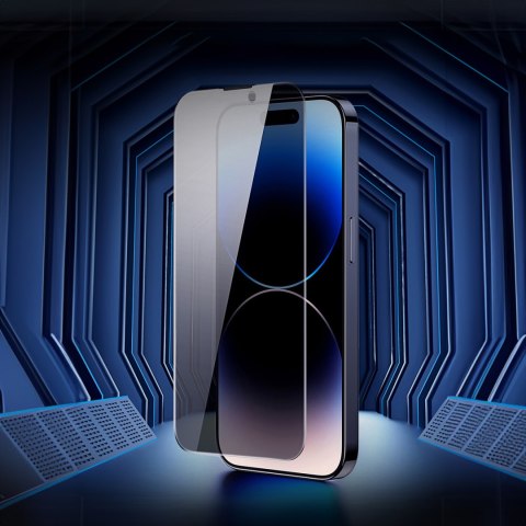 Baseus Privacy szkło hartowane do iPhone 14 Pro na cały ekran 0.4mm prywatyzujące filtr Anti Spy + zestaw montażowy