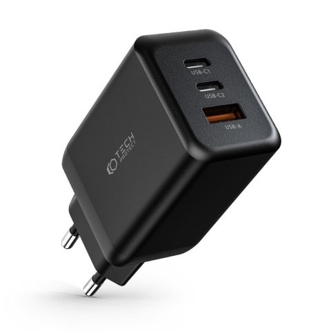 TECH-PROTECT C65W 3-PORT NETWORK CHARGER PD65W/QC3.0 BLACK