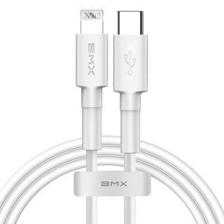 Baseus BMX Mini MFI wytrzymały kabel przewód USB Typ C PD 18W / Lightning 1.2m biały