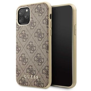 Oryginalne Etui Guess do iPhone 11 Pro brązowy/brown hard case 4G Collection