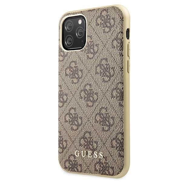Oryginalne Etui Guess do iPhone 11 Pro brązowy/brown hard case 4G Collection