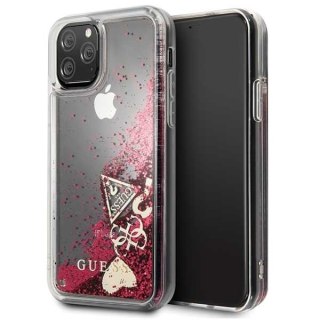 Etui Guess do iPhone 11 Pro raspberry hard case Glitter Hearts