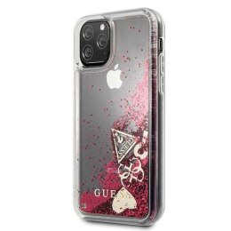 Etui Guess do iPhone 11 Pro raspberry hard case Glitter Hearts