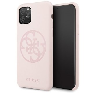 Oryginalne Etui Guess Silicone 4G Tone On Tone do iPhone 11 Pro jasnoróżowy