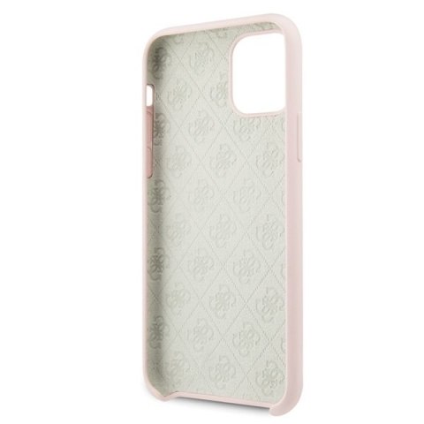 Oryginalne Etui Guess Silicone 4G Tone On Tone do iPhone 11 Pro jasnoróżowy