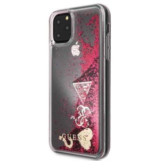 Etui Guess do iPhone 11 Pro Max raspberry hard case Glitter Hearts