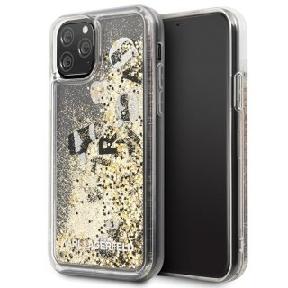 Etui Karl Lagerfeld do iPhone 11 Pro czarno-złoty/black & gold hard case Glitter