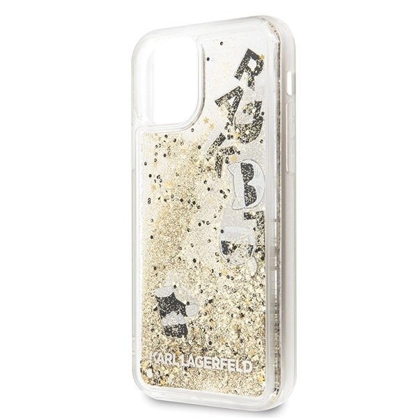 Etui Karl Lagerfeld do iPhone 11 Pro czarno-złoty/black & gold hard case Glitter