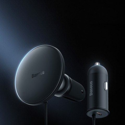 Ładowarka indukcyjna do samochodu MagSafe 15W USB C 25W Baseus CW01 - czarna
