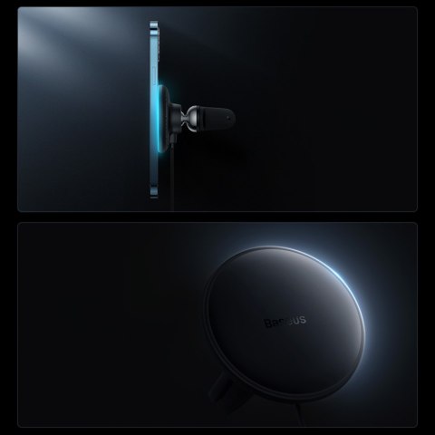 Ładowarka indukcyjna do samochodu MagSafe 15W USB C 25W Baseus CW01 - czarna
