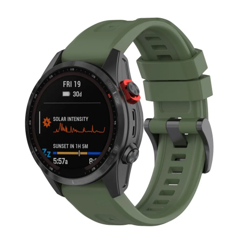 Pasek / opaska do Garmin Fenix 3 / 3HR / 5X / 6X / 6X PRO / 7X / 7X PRO ciemno zielony