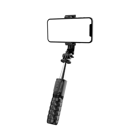 Uchwyt selfie z pilotem na bluetooth tripod Braders czarny