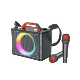 Karaoke bezprzewodowy głośnik + 2x mikrofon LED Jenny (+ BT, TF, USB, AUX)