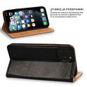 Etui Magnet Case Wallet portfel z klapką + Szkło Płaskie do iPhone 11 Pro Max