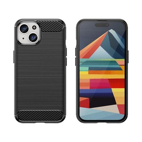 Etui Carbon Case do iPhone 15 elastyczny czarny