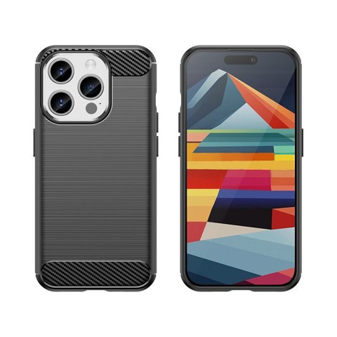 Etui Carbon Case do iPhone 15 Pro elastyczny czarny