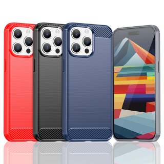 Etui Carbon Case do iPhone 15 Pro elastyczny niebieski