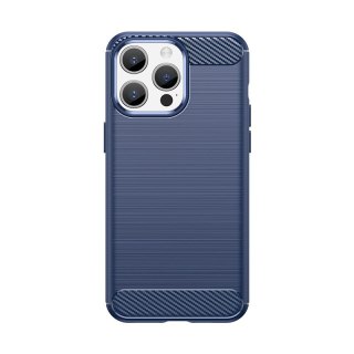 Etui Carbon Case do iPhone 15 Pro Max elastyczny niebieski