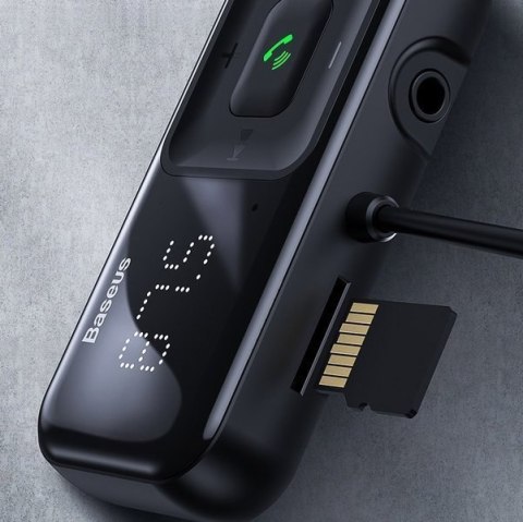 Transmiter FM bezprzewodowy Bluetooth z ładowarką Baseus S-16 (Overseas edition) - czarny