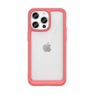 Etui Outer Braders z żelową ramką do iPhone 15 czerwone