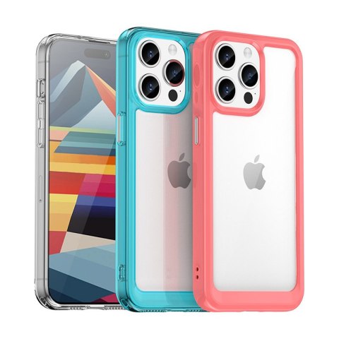 Etui Outer Braders z żelową ramką do iPhone 15 czerwone