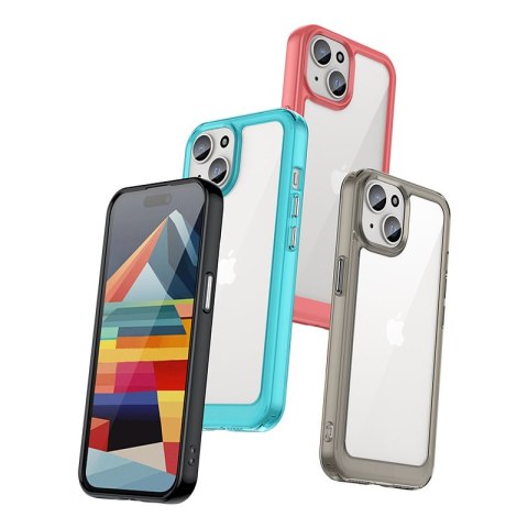 Etui Outer Braders z żelową ramką do iPhone 15 czerwone