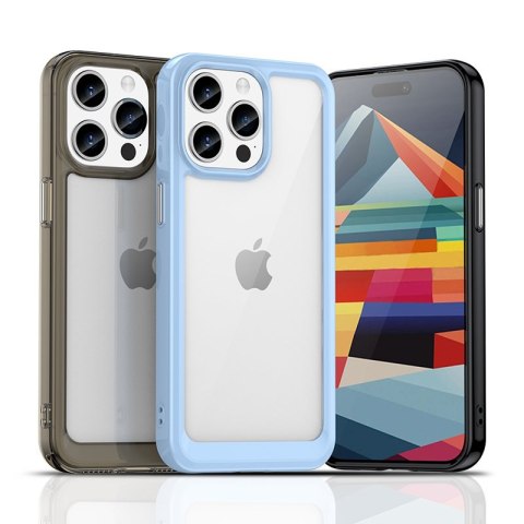 Etui Outer Braders z żelową ramką do iPhone 15 niebieskie