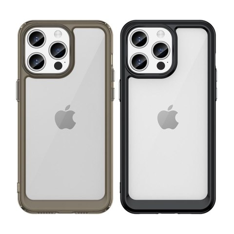 Etui Outer Braders z żelową ramką do iPhone 15 Pro Max czarne