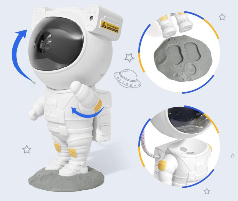 Projektor Gwiazd Kosmosu Astronauta Lampka + Pilot