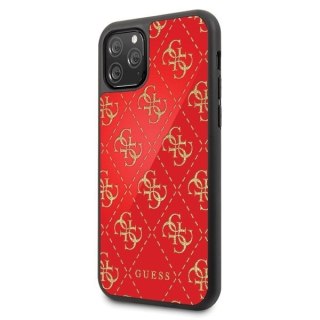 Oryginalne Etui Guess do iPhone 11 Pro czerwony/red hard case Double Layer Glitter