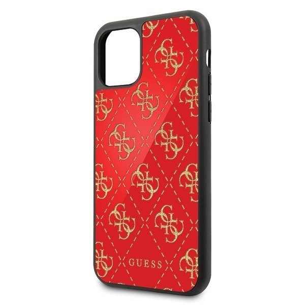 Oryginalne Etui Guess do iPhone 11 Pro czerwony/red hard case Double Layer Glitter