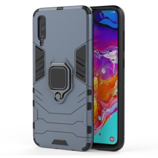 Pancerne hybrydowe etui pokrowiec + magnetyczny uchwyt do Xiaomi Mi A3 niebieski