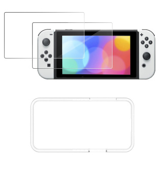 2x Szkło Hartowane + Zestaw Montażowy do Nintendo Switch Oled 2021