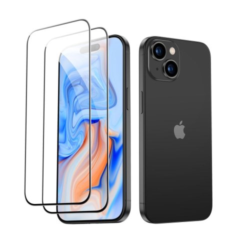 SZKŁO HARTOWANE ESR TEMPERED GLASS 2-PACK IPHONE 15 BLACK