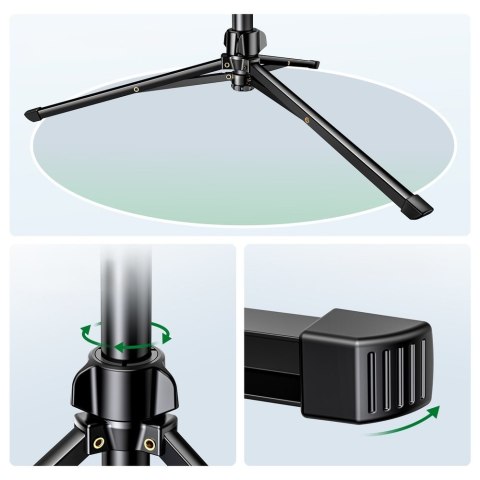 Selfie stick Ugreen LP680 ze stojakiem i pilotem Bluetooth 1.8m - czarny